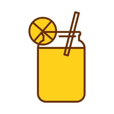 Karikatür sevimli limonata simge beyaz arka planda Izole