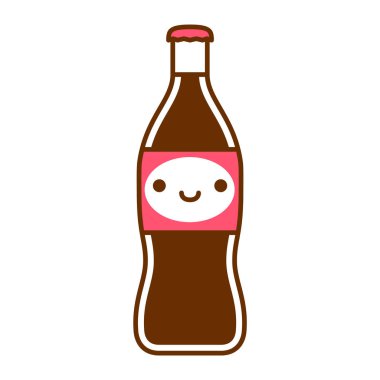 Karikatür sevimli soda şişe Spread beyaz arka planda Izole