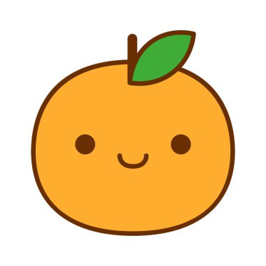 Karikatür sevimli turuncu simge beyaz arka planda Izole