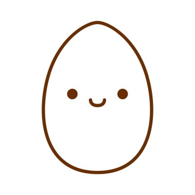 Karikatür sevimli yumurta simgesi beyaz arka planda Izole