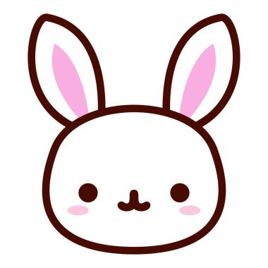 Beyaz arka plan üzerinde Izole sevimli tavşan yüz