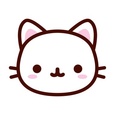 Beyaz arka plan üzerinde izole şirin kedi yüz