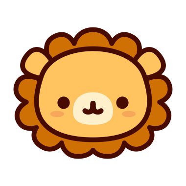 Beyaz arka planda Izole sevimli aslan yüz