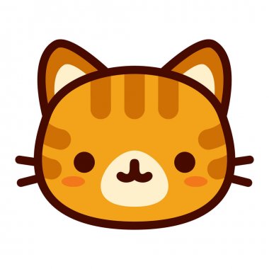 Beyaz arka plan üzerinde izole şirin kedi yüz