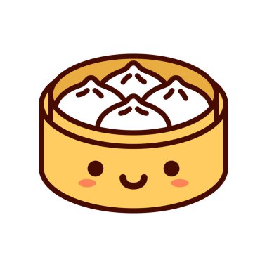 Karikatür Dim Sum emoji simge Izole
