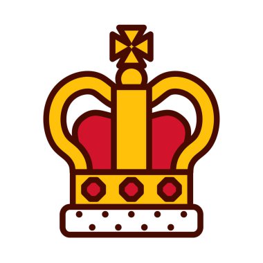 Karikatür Kraliçe Crown simge Izole