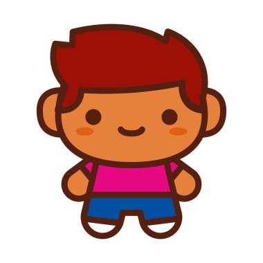 Beyaz arka planda Izole sevimli karakter