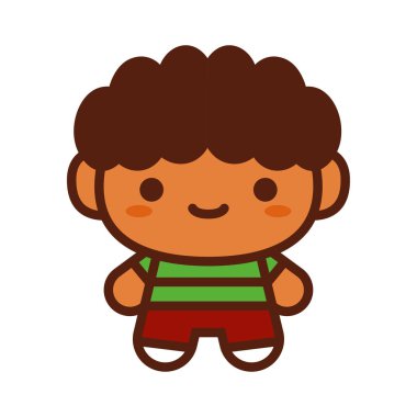 Beyaz arka planda Izole sevimli karakter