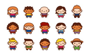 Beyaz arka planda Izole sevimli karakter