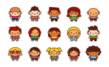 Beyaz arka planda Izole sevimli karakter