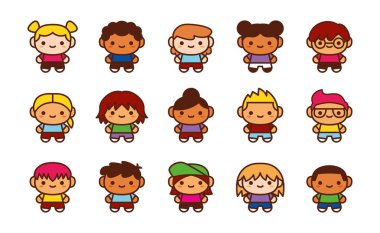 Beyaz arka planda Izole sevimli karakter