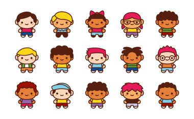 Beyaz arka planda Izole sevimli karakter