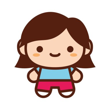 Beyaz arka planda Izole sevimli karakter