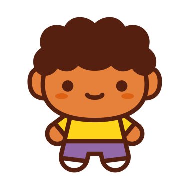 Beyaz arka planda Izole sevimli karakter