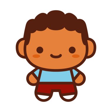 Beyaz arka planda Izole sevimli karakter