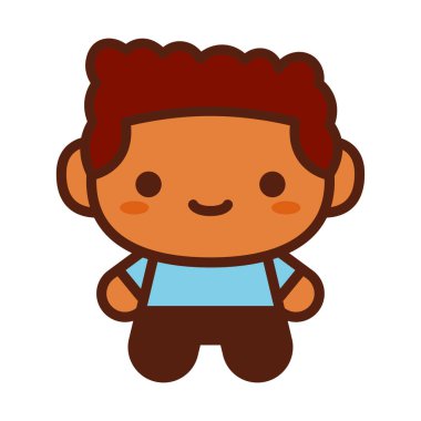 Beyaz arka planda Izole sevimli karakter