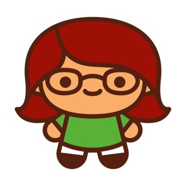 Beyaz arka planda Izole sevimli karakter