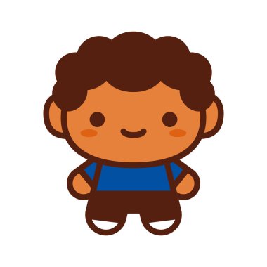 Beyaz arka planda Izole sevimli karakter