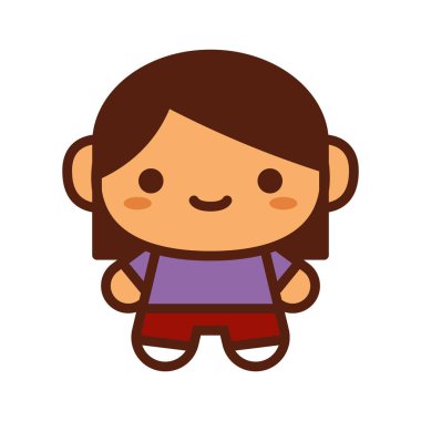 Beyaz arka planda Izole sevimli karakter