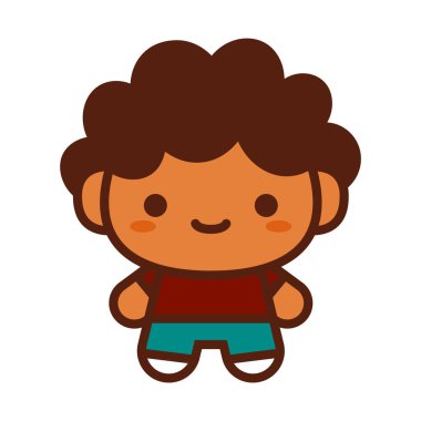 Beyaz arka planda Izole sevimli karakter