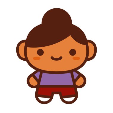 Beyaz arka planda Izole sevimli karakter