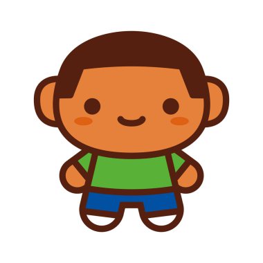 Beyaz arka planda Izole sevimli karakter