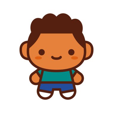 Beyaz arka planda Izole sevimli karakter