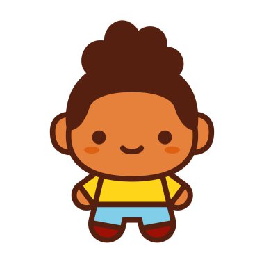 Beyaz arka planda Izole sevimli karakter