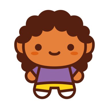 Beyaz arka planda Izole sevimli karakter