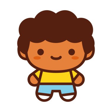 Beyaz arka planda Izole sevimli karakter