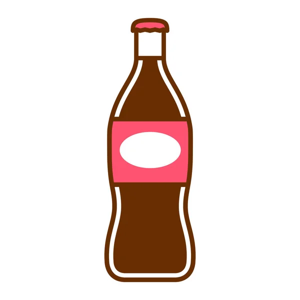 Icône de bouteille de soda de bande dessinée isolée sur fond blanc — Image vectorielle