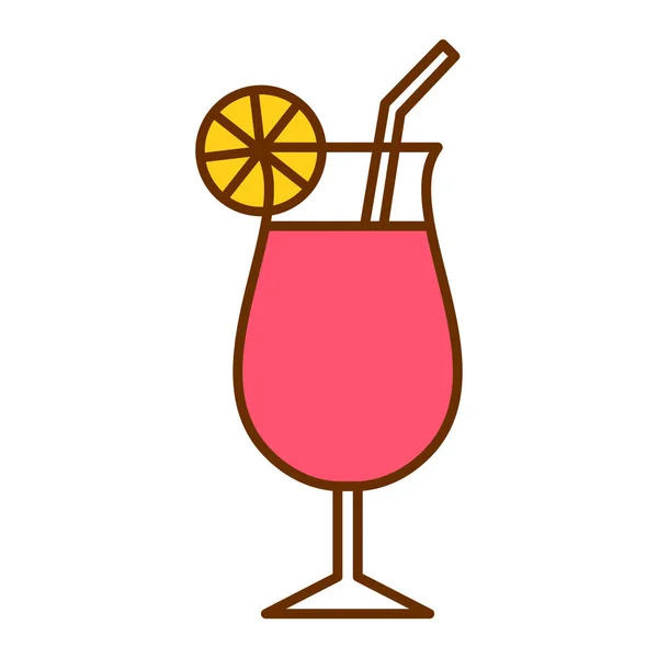 Cartoon Cocktail Icon Isolated On White Background — Stock Vector