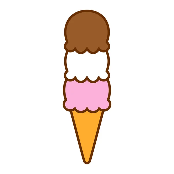 Ícone de doces dos desenhos animados Icecream isolado no fundo branco — Vetor de Stock