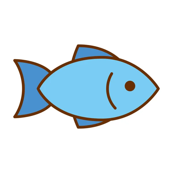 Κινούμενα σχέδια ψαριών καραμέλα εικονίδιο απομονώνεται σε λευκό φόντο — Διανυσματικό Αρχείο