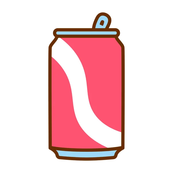 Ícone de lata de soda de desenhos animados isolado em fundo branco —  Vetores de Stock