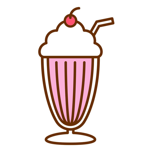 Икона "Молочный коктейль" на белом фоне
