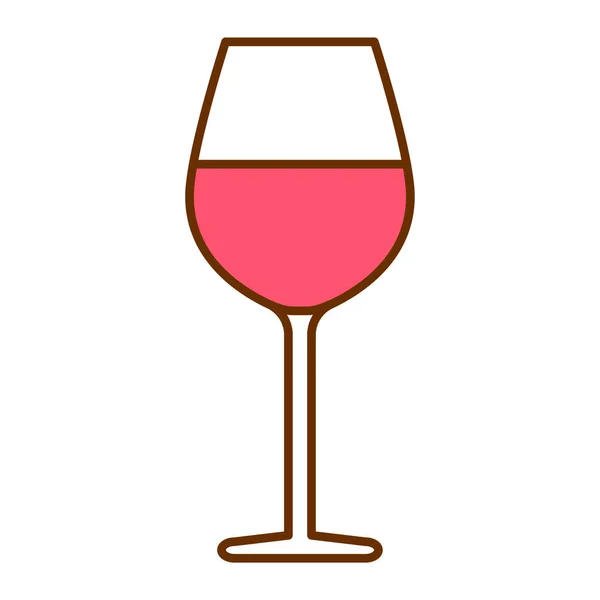 Κινούμενα σχέδια γυαλί κρασί εικονίδιο απομονώνεται σε λευκό φόντο — Διανυσματικό Αρχείο