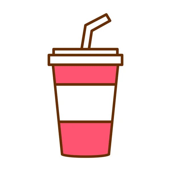Icône de tasse de soda de bande dessinée isolé sur fond blanc — Image vectorielle