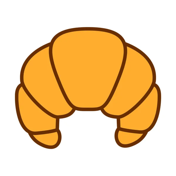 Cartoon Croissant Icon Isolated On White Background — Stock Vector