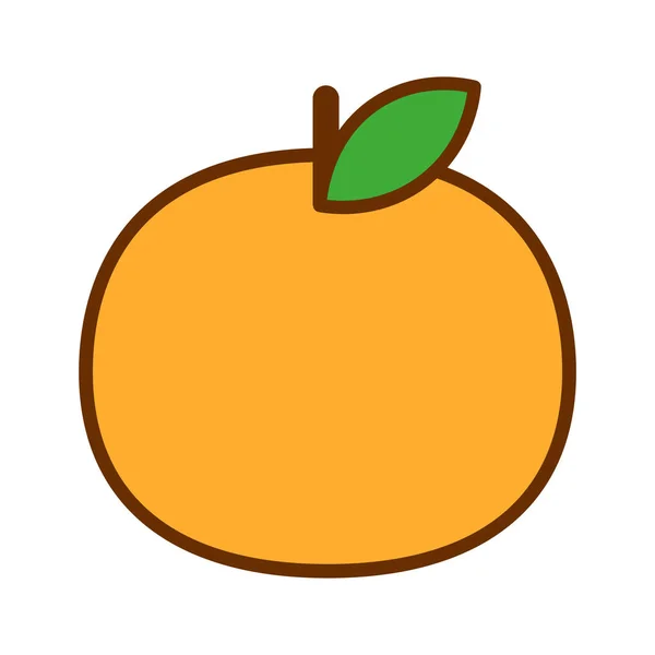 Icône orange mignon de bande dessinée isolé sur fond blanc — Image vectorielle
