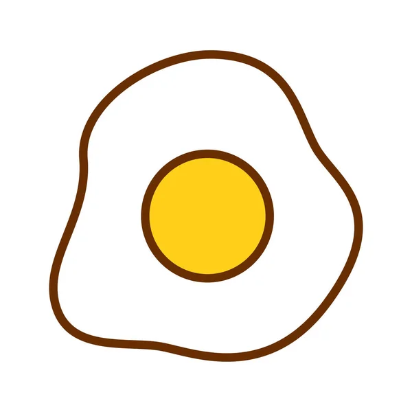 Cartoon Cute Fried Egg Icon Isolated On White Background — Stock Vector