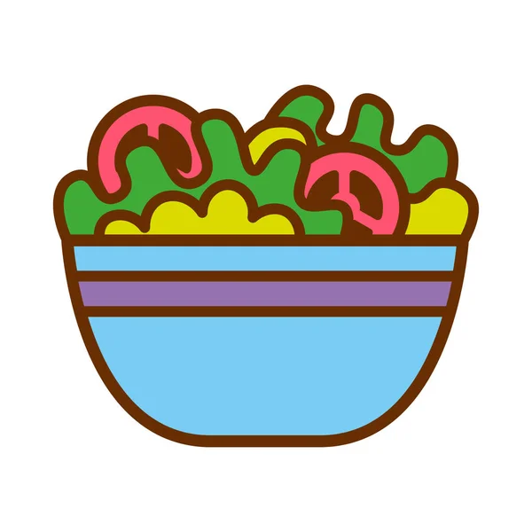 Icona di insalata carina del fumetto isolata su sfondo bianco — Vettoriale Stock