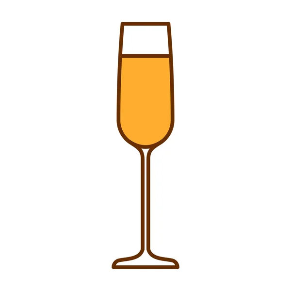 Dessin animé mignon Champagne verre isolé sur fond blanc — Image vectorielle