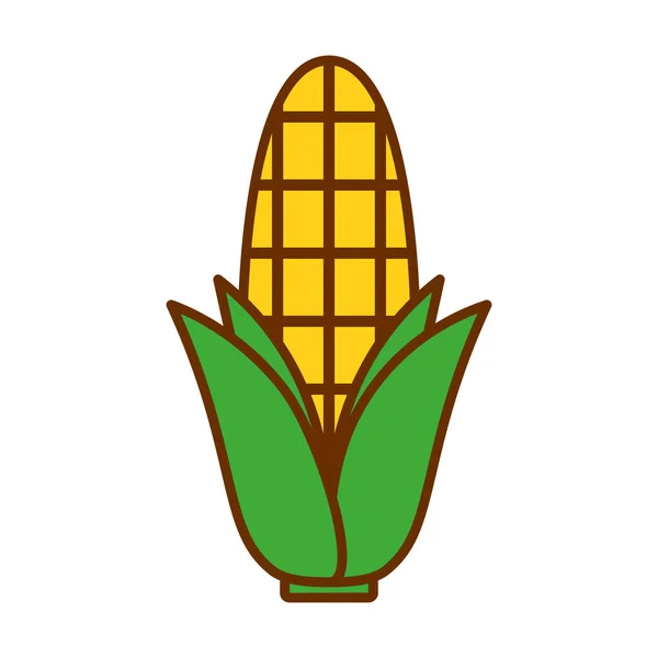 Cartoon niedlich Mais-Symbol isoliert auf weißem Hintergrund — Stockvektor