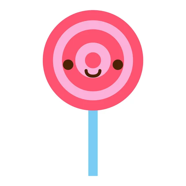 Tecknad söt lollipop isolerad på vit bakgrund — Stock vektor