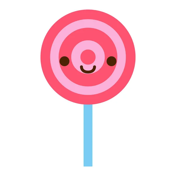 Lollipop bonito dos desenhos animados isolado no fundo branco —  Vetores de Stock