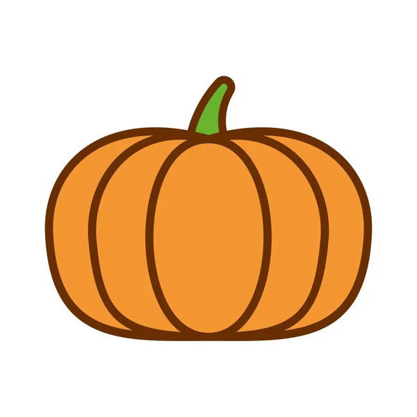 Cartoon Cute Pumpkin Icon Isolated On White Background — Stock Vector