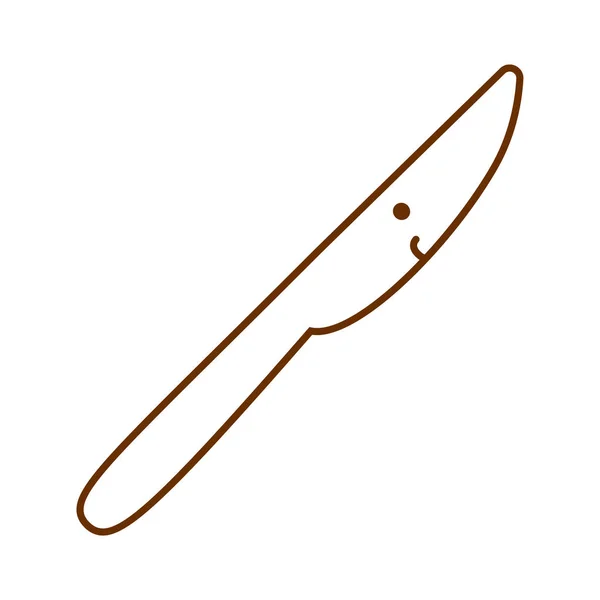 Karikatür sevimli bıçak simge beyaz arka planda Izole — Stok Vektör