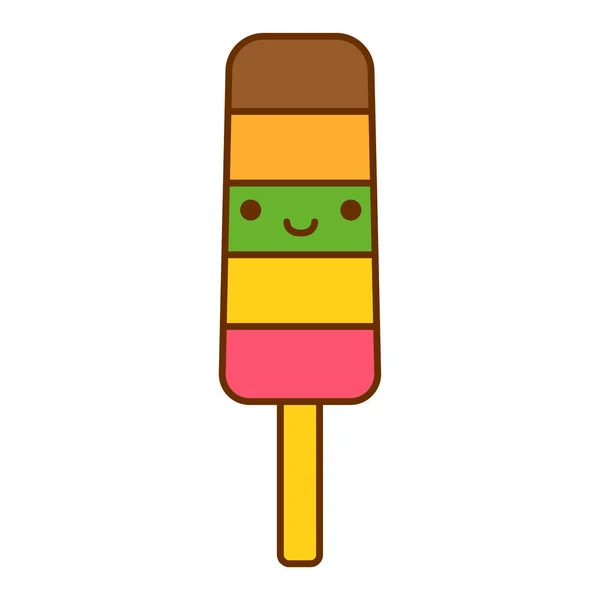 Cartoon cute lolly Ice icon geïsoleerd op witte achtergrond — Stockvector