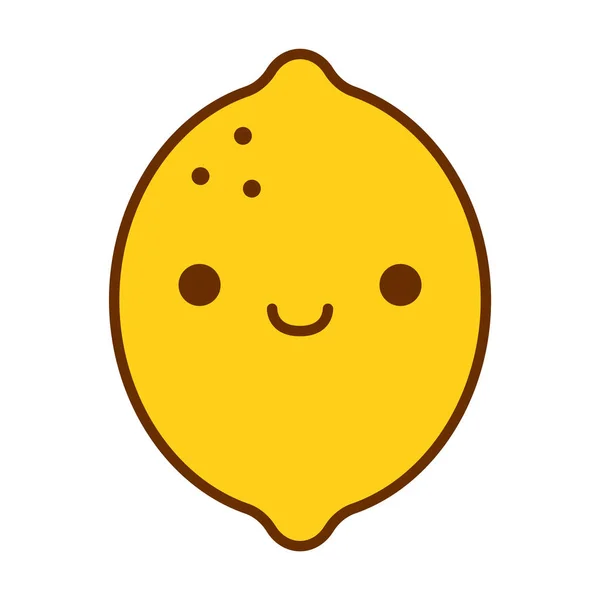 Cartoon cute Lemon icon geïsoleerd op witte achtergrond — Stockvector